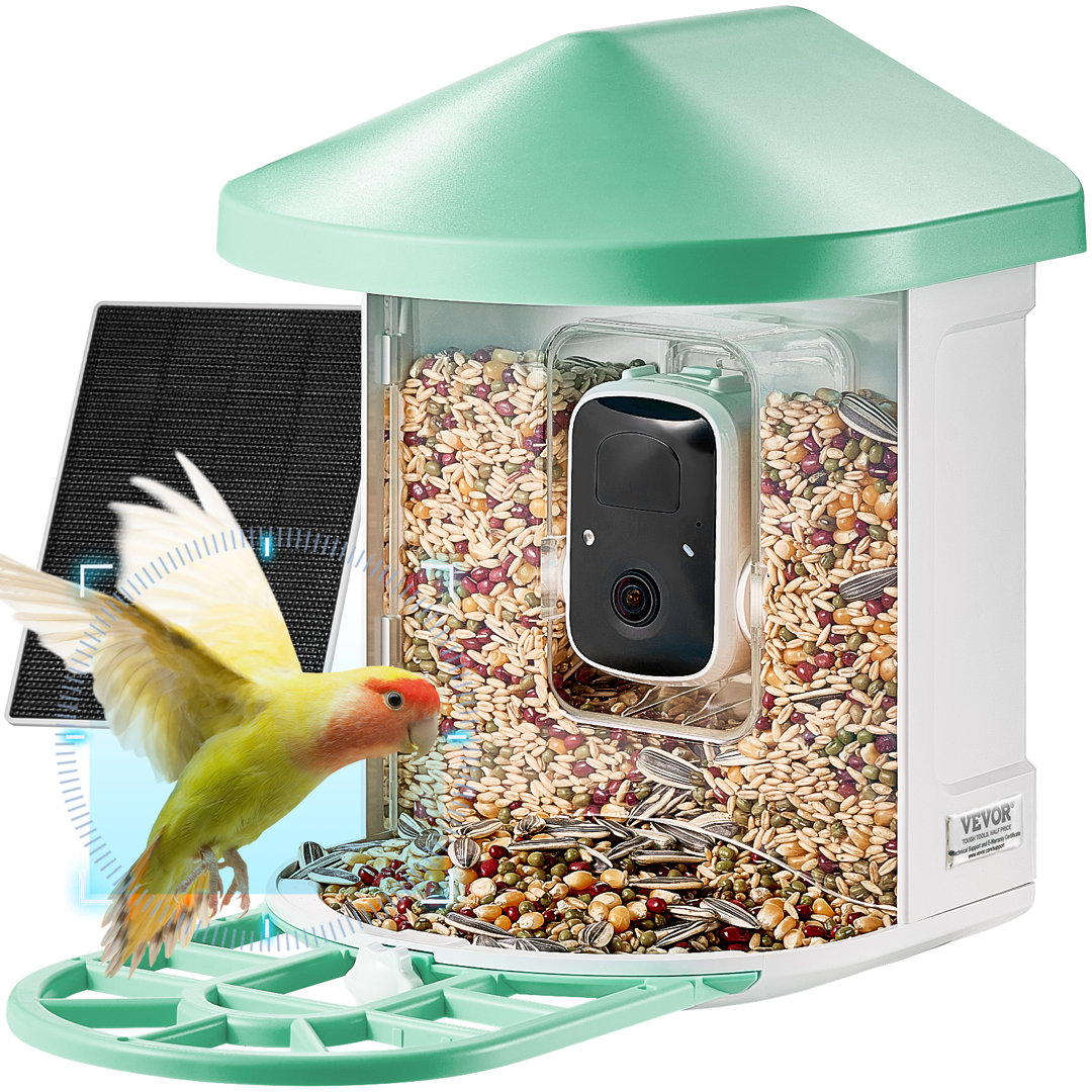 Smart Bird Feeder with Camera 2K HD AI Identify Bird Species Solar-Powered